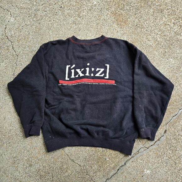 Vtg 90s IXI:Z IXIZ Cities Logo Graphic Crewneck Sweatshirt Small Fit Japan Made - Picture 1 of 6